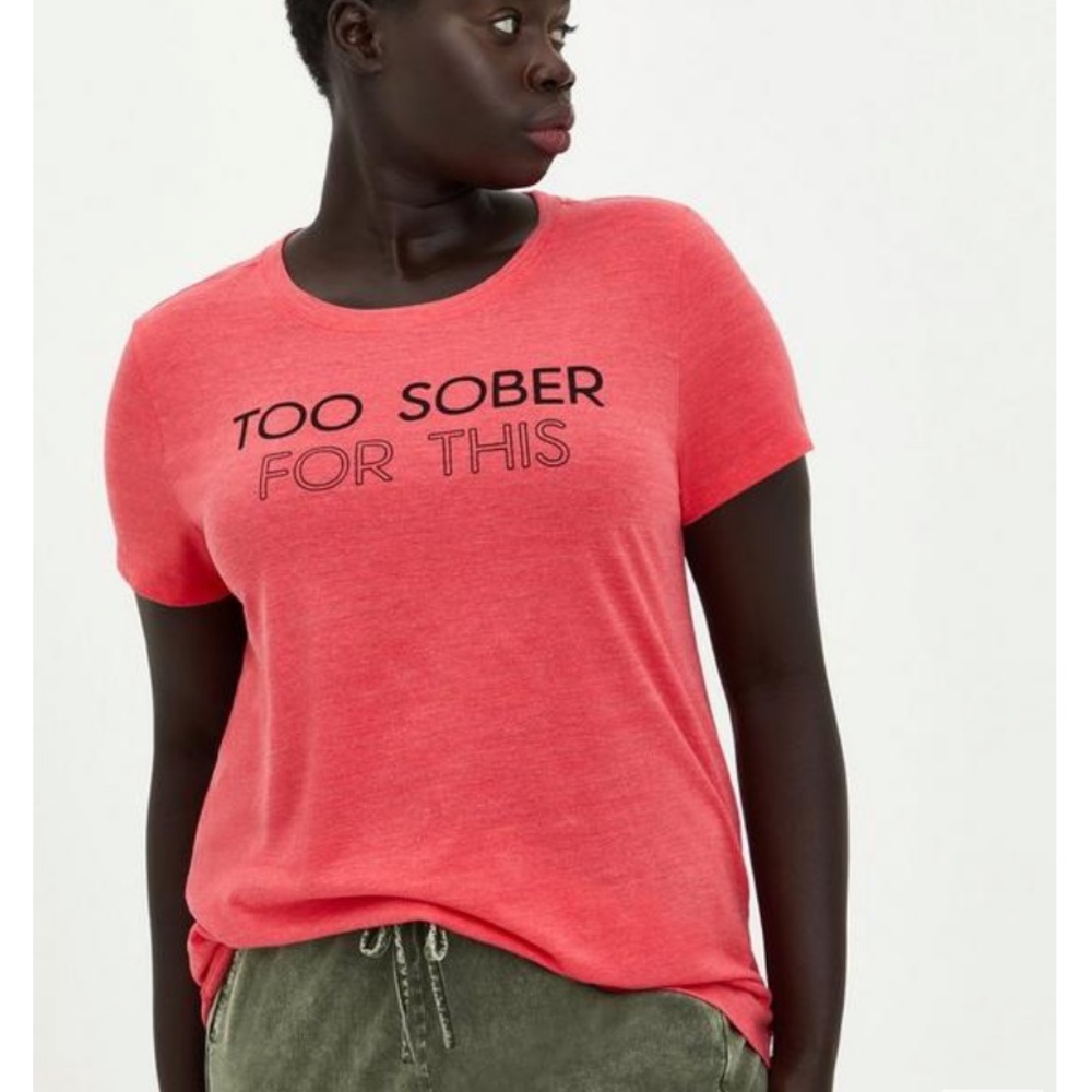 Torrid Classic Fit Vintage Tee - Triblend Jersey Bright Berry Red Too Sober